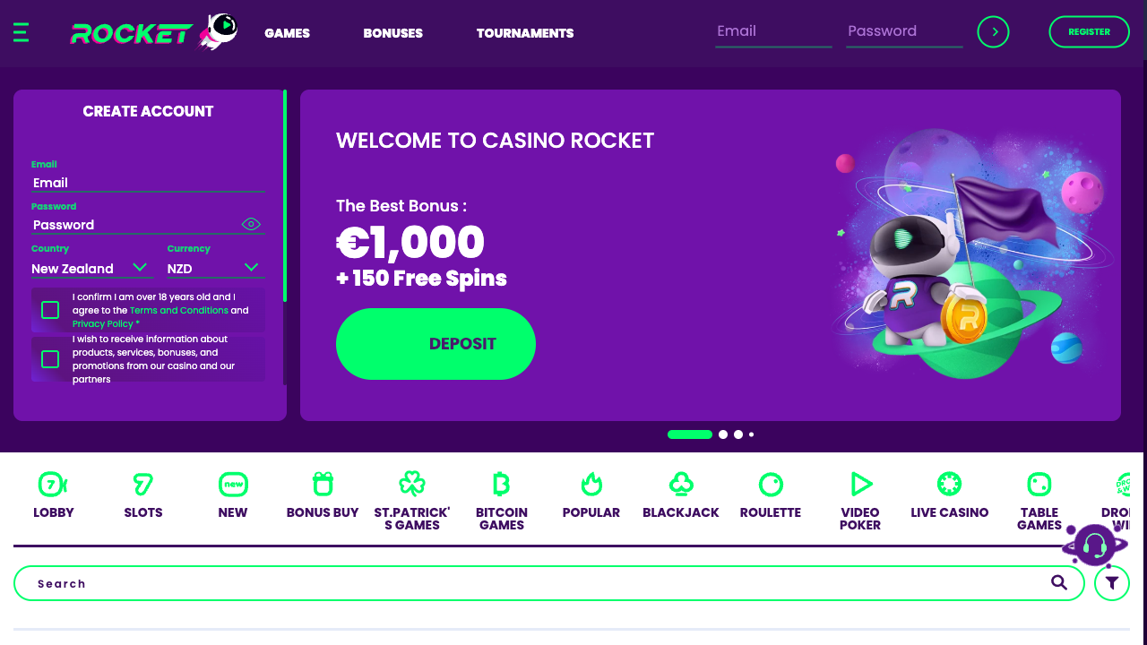 Rocket Casino low deposit NZ